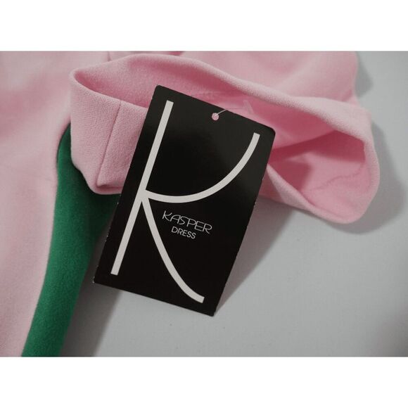 Kasper Women's Crepe Colorblock Short Sleeve Sheath Dress M - Picture 8 of 9